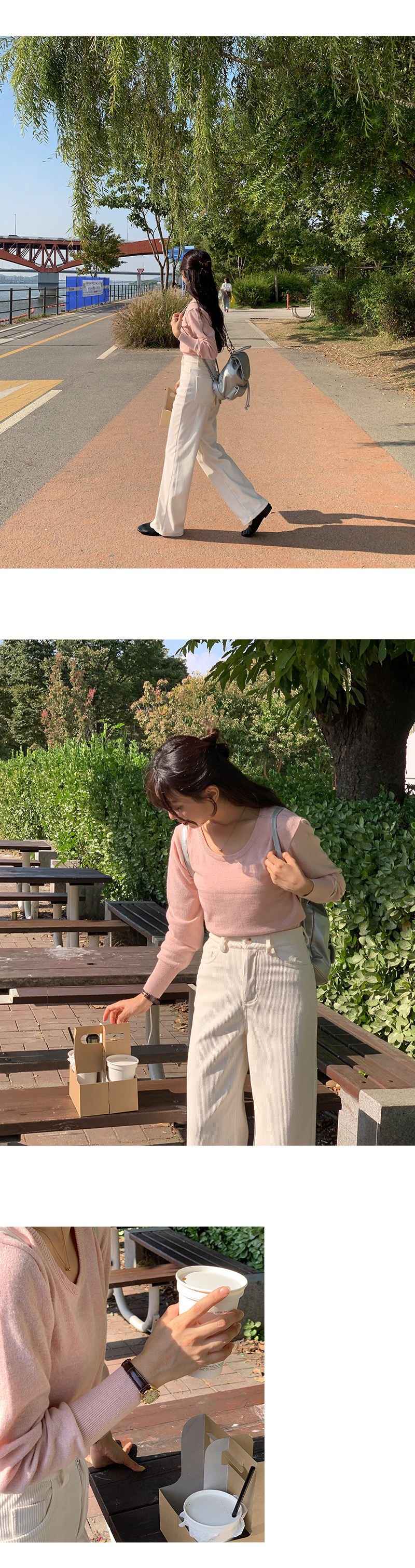 타임즈 라운드 가죽 손목시계 상세 이미지 3