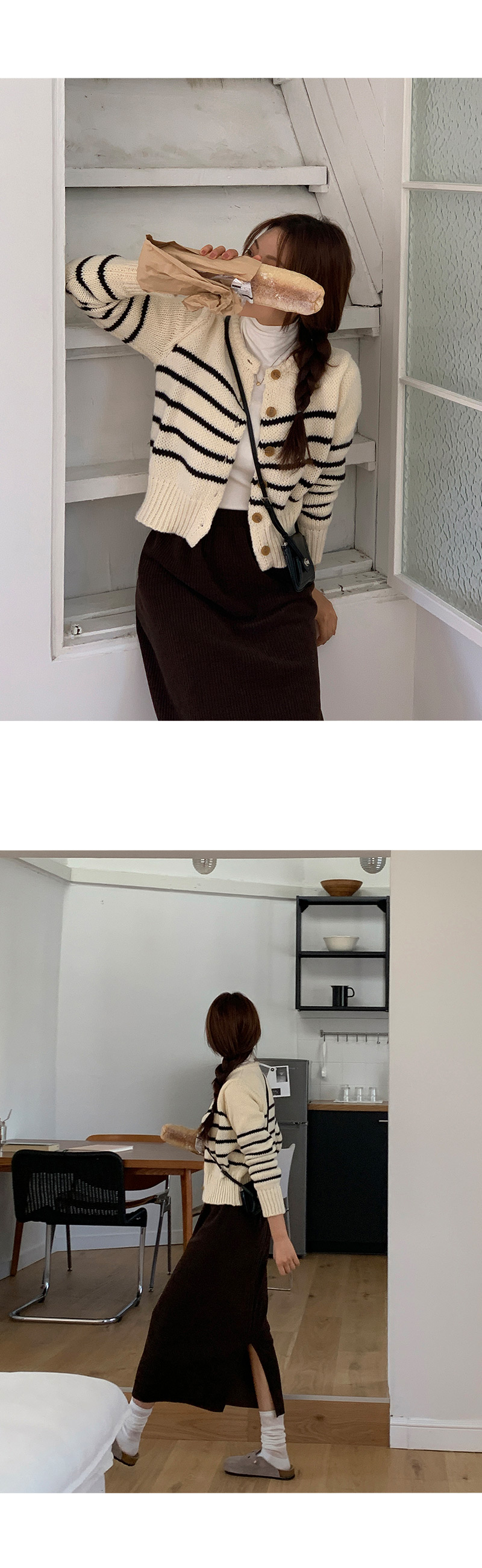 레스티 밴딩 코듀로이 트임 롱 스커트 -5color 상세 이미지 13