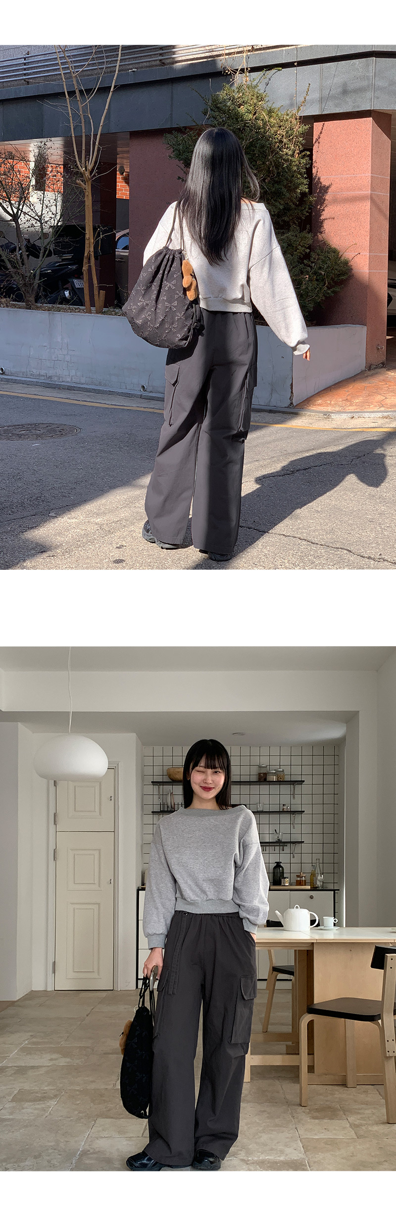 플레비 리본 패턴 스트링 백팩 -2color 상세 이미지 6