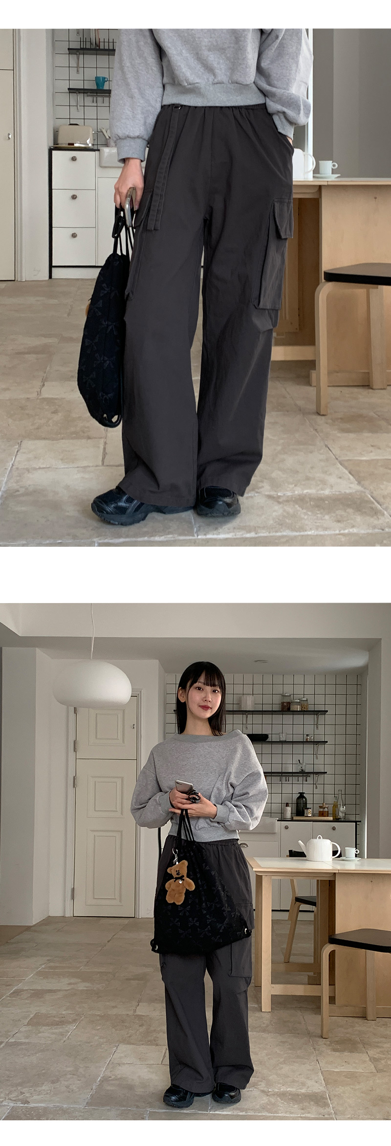 플레비 리본 패턴 스트링 백팩 -2color 상세 이미지 7