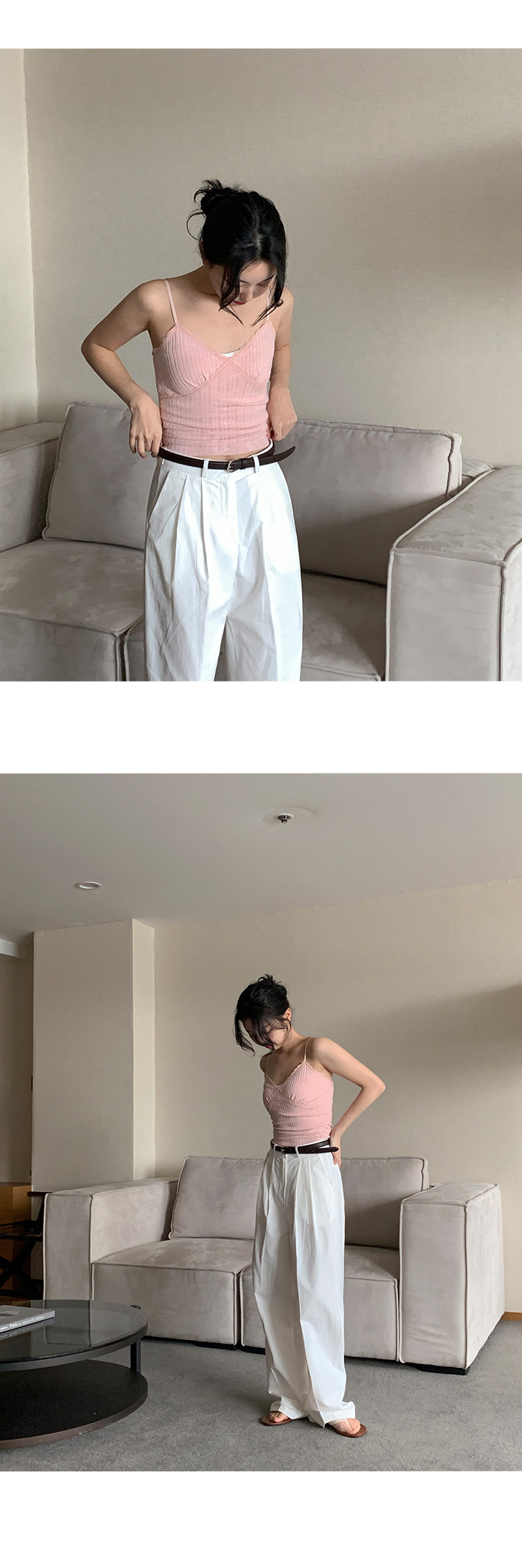 피엘 투핀턱 비죠 와이드 코튼 팬츠 -3color 상세 이미지 26