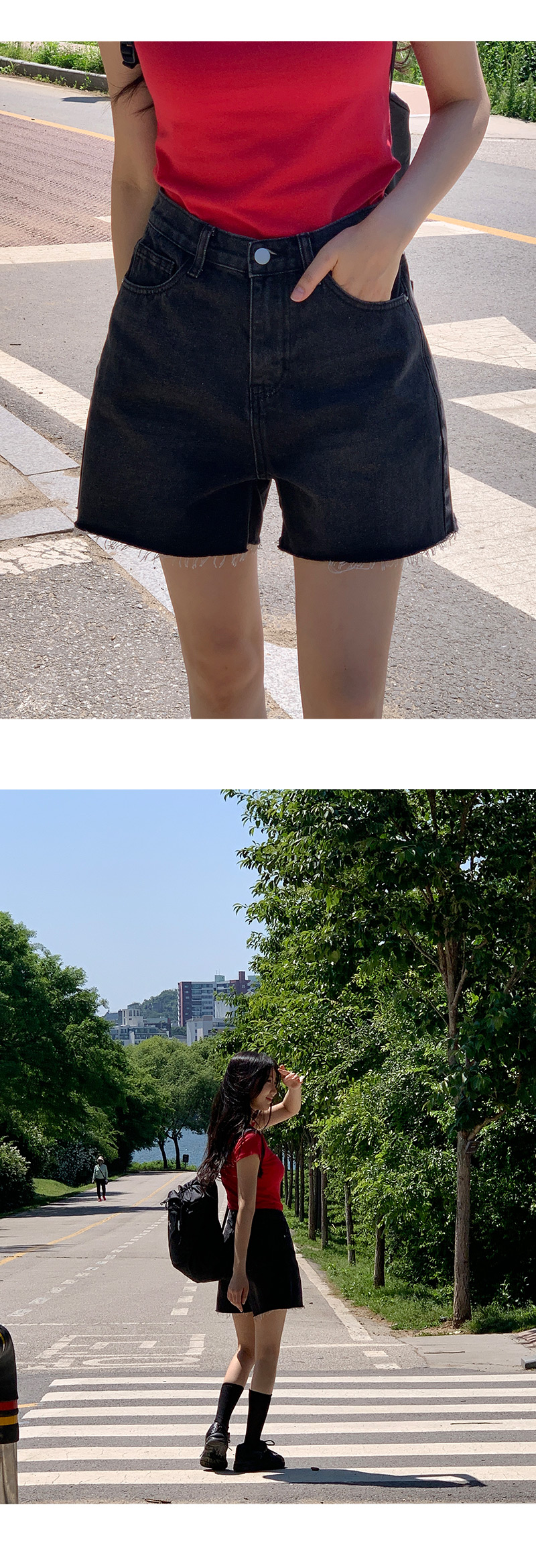 [단독] 🎬 [made/2type/4size][기본/컷팅] 썬셋 빈티지 워싱 데님 반바지- 3color 상세 이미지 35