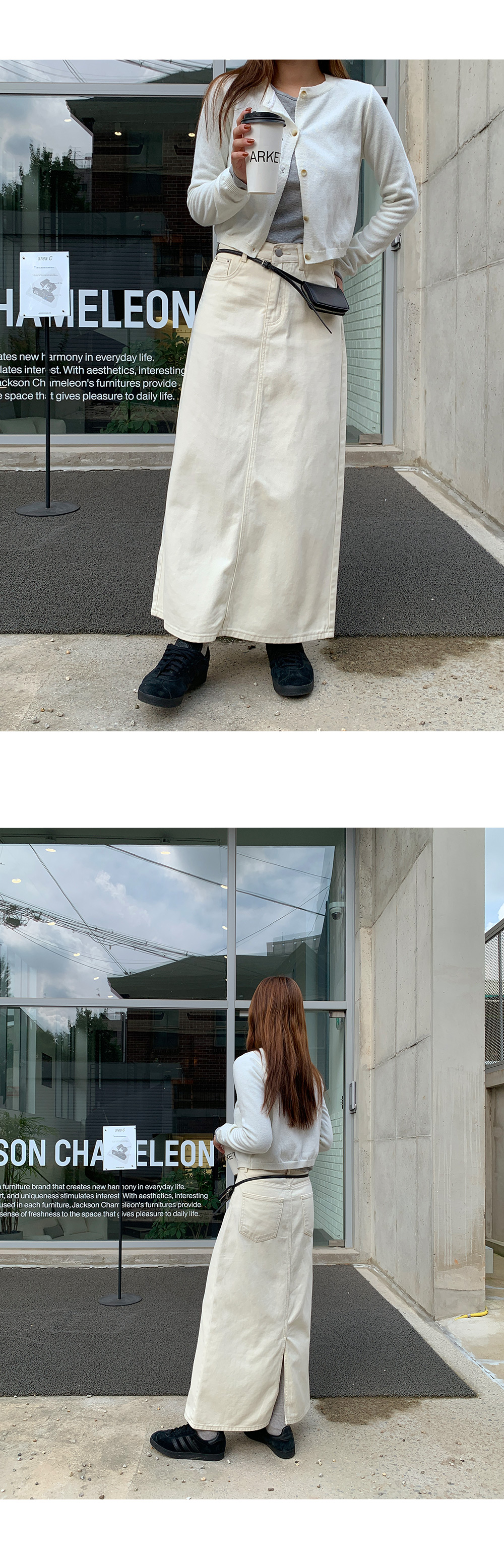 🎬 [단독] [made/4size] [미니.숏.기본.롱] 프롬 A라인 뒷트임 코튼 데님 스커트 -7color 상세 이미지 17