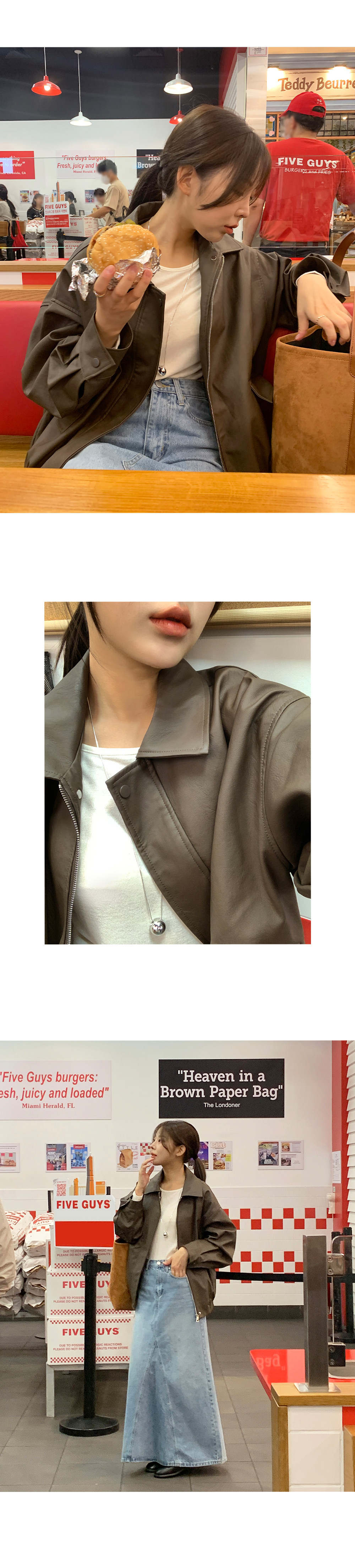 [단독] [made] 레트론 루즈핏 밴딩 레더 가죽 자켓 - 3color 상세 이미지 27