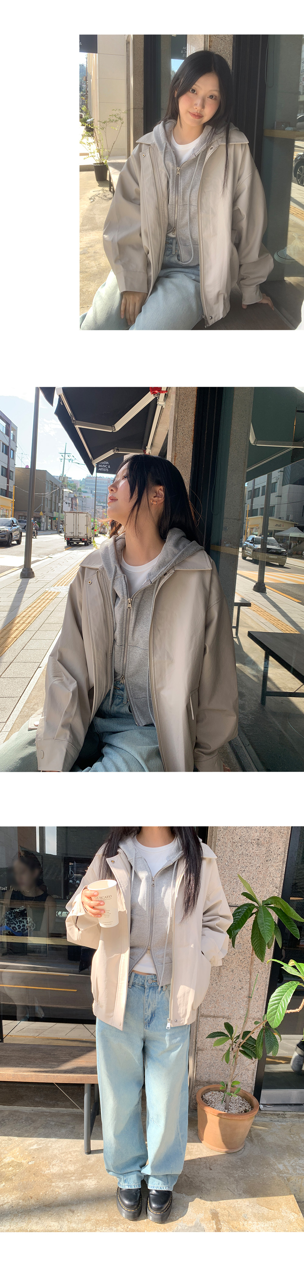 [단독] [made] 레트론 루즈핏 밴딩 레더 가죽 자켓 - 3color 상세 이미지 45