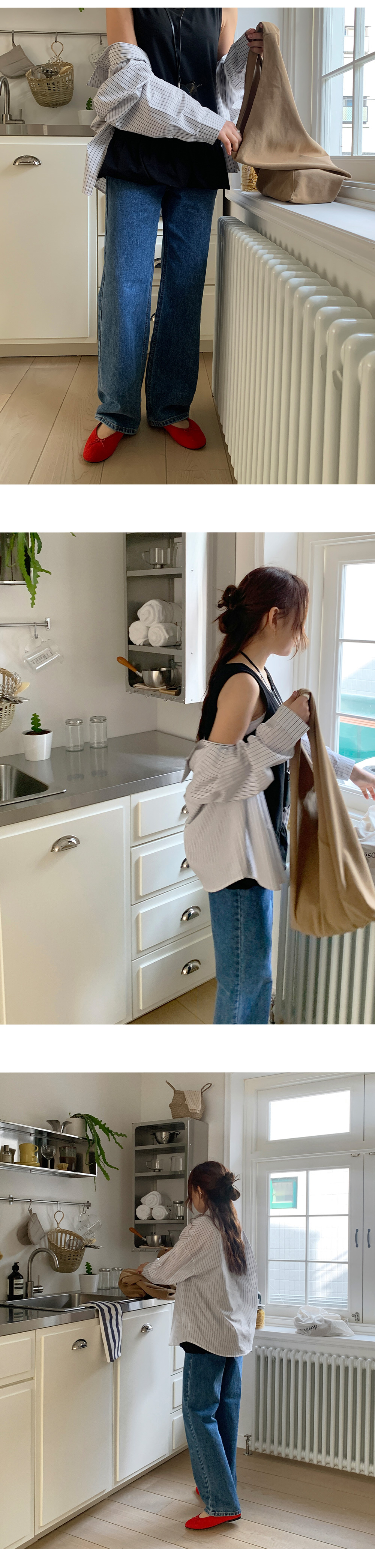 데이븐 베이직 일자 세미 와이드 데님 팬츠 상세 이미지 21