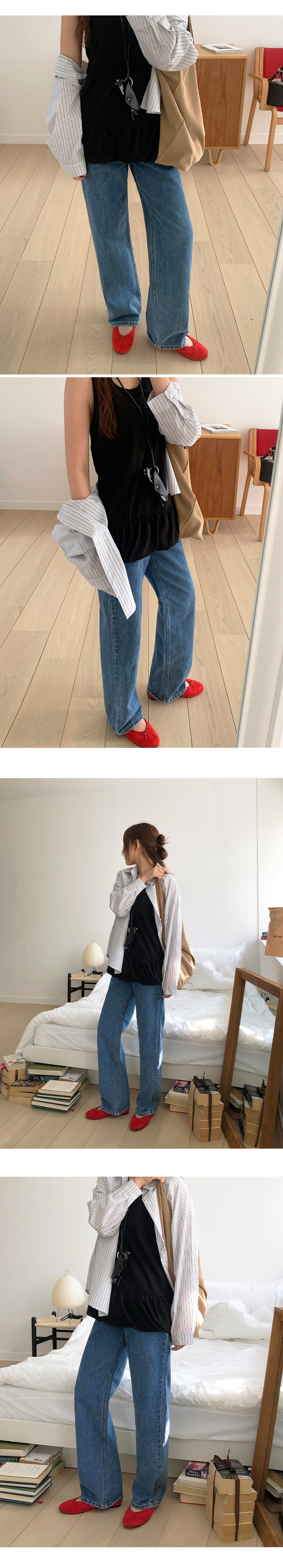 데이븐 베이직 일자 세미 와이드 데님 팬츠 상세 이미지 17