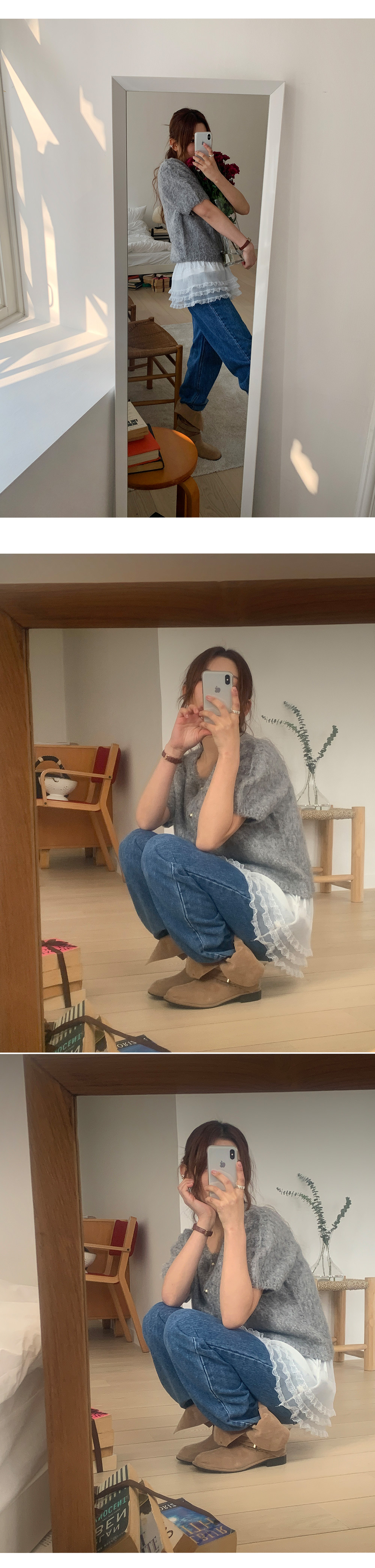 데이븐 베이직 일자 세미 와이드 데님 팬츠 상세 이미지 31