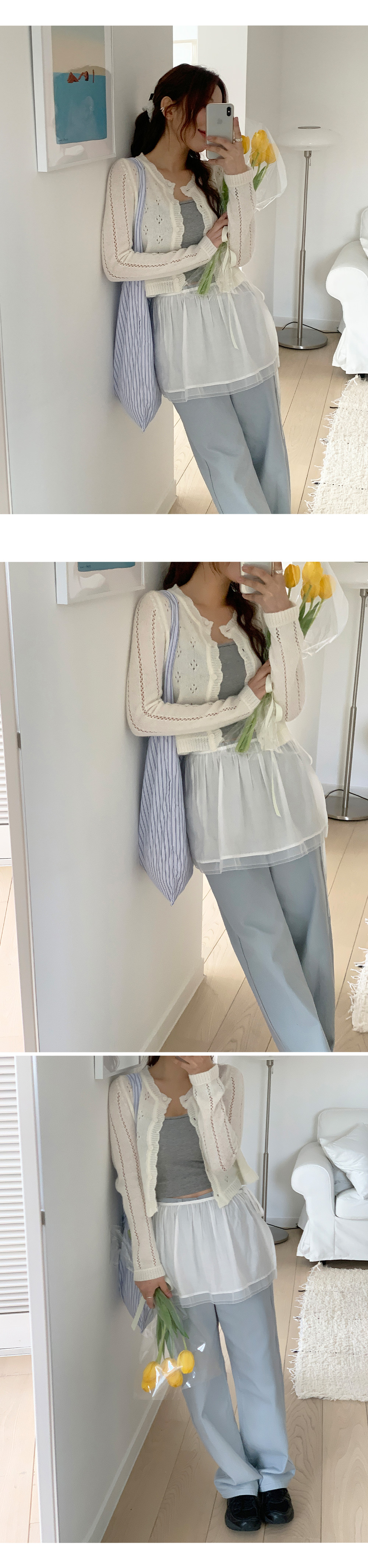 프린코 A라인 실크 스트링 레이어드 미니 스커트 -2color 상세 이미지 24