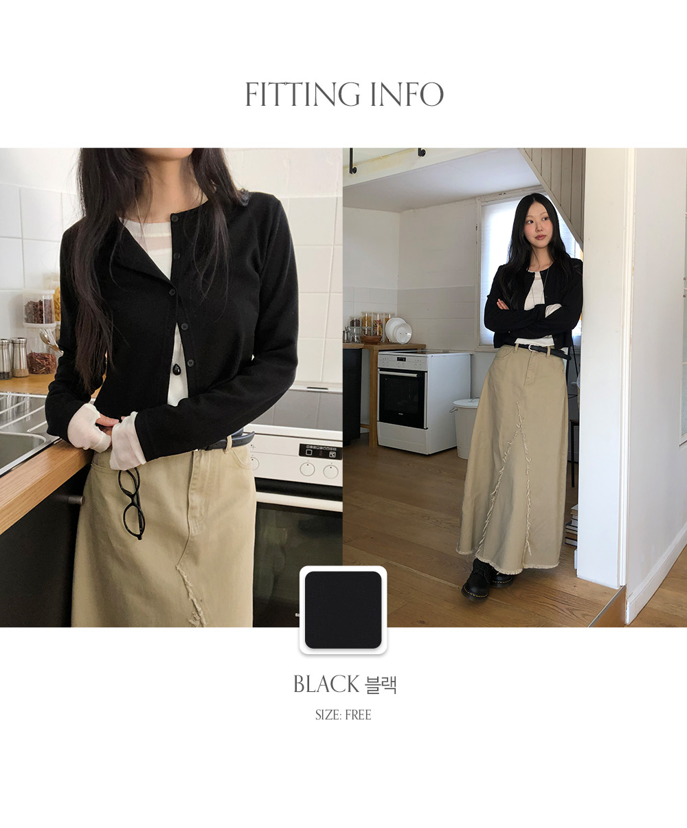 엔트니 라운드 골지 크롭 가디건 -3color 상세 이미지 1